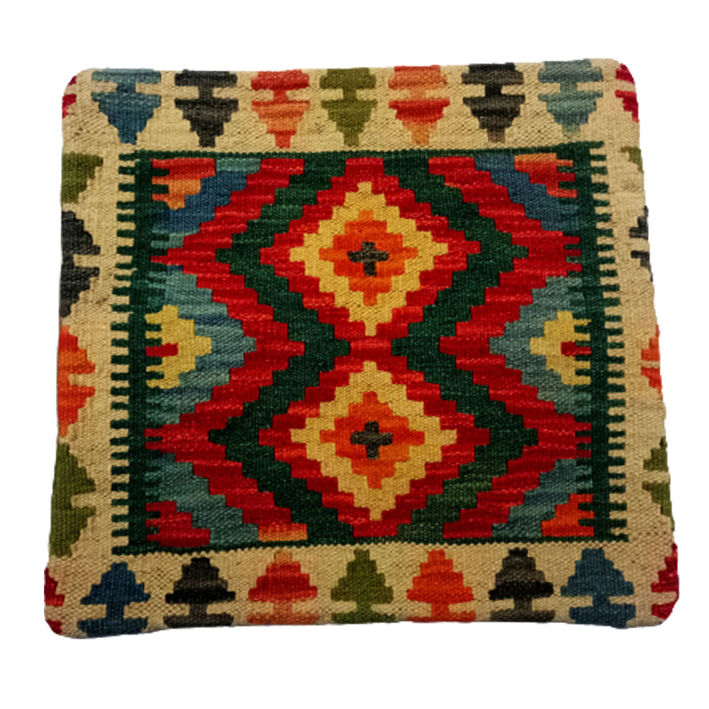 Kilim Handwoven Red Berry Cushion Cover - Image 2