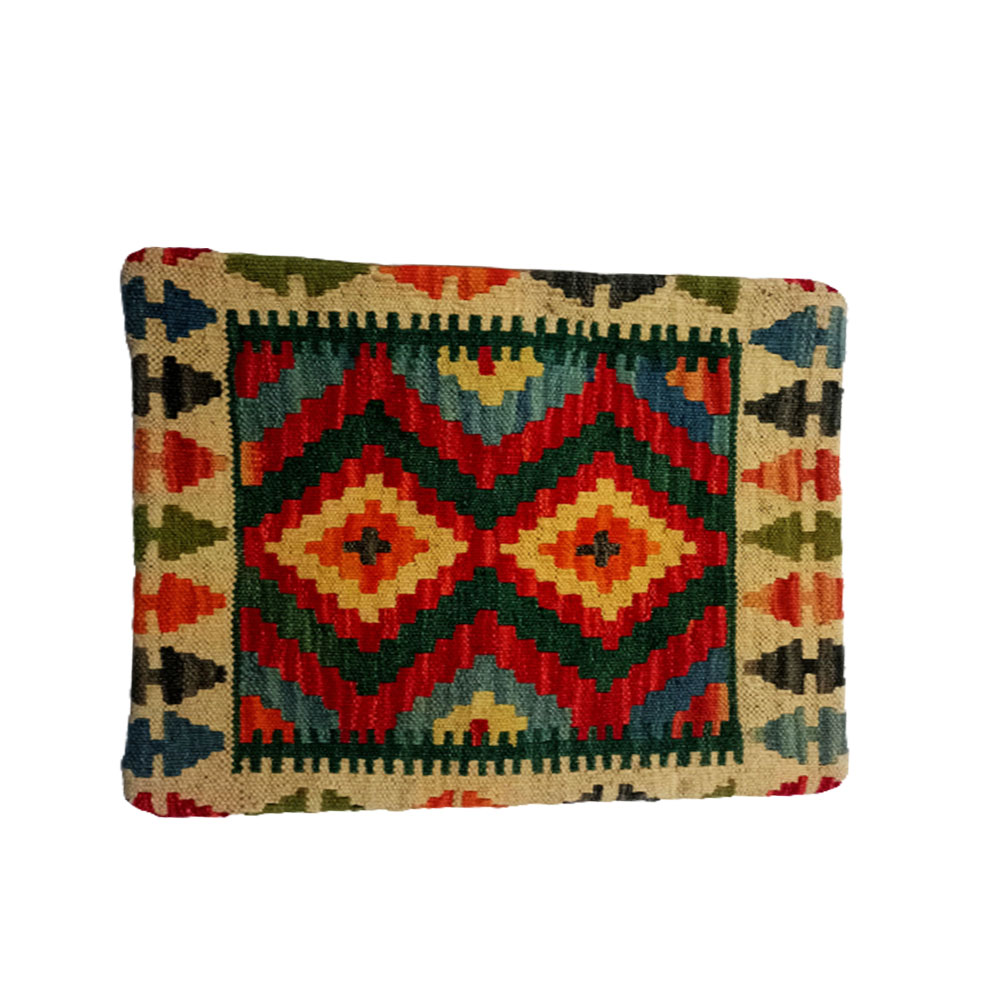 Kilim Handwoven Red Berry Cushion Cover - Image 3
