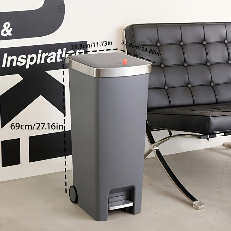 Foot Pedal Trash Can with Wheels - Image 4