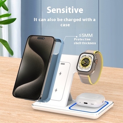3-in-1 LED Fast Wireless Charger Stand