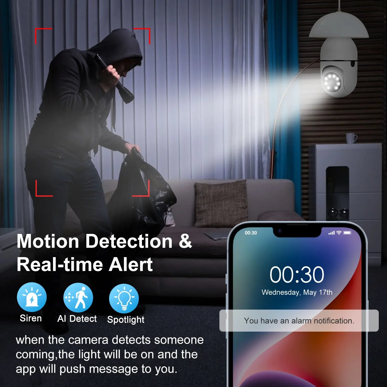 E27 Wifi Camera Bulb 3MP with Night Vision - Image 4